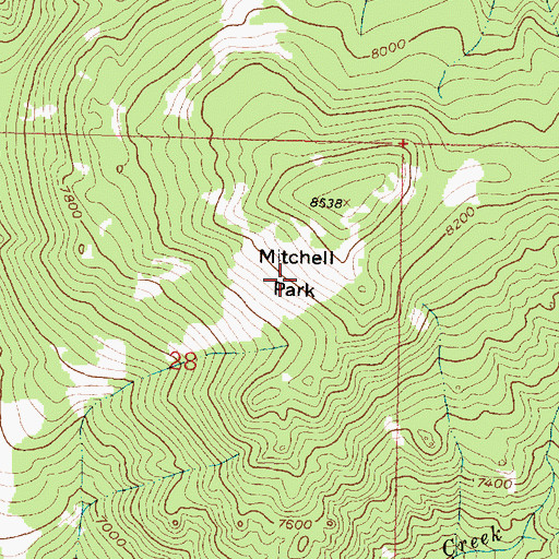 Topographic Map of Mitchell Park, MT