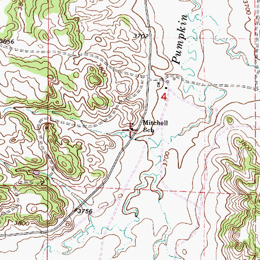 Topographic Map of Mitchell School (historical), MT