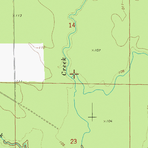 Topographic Map of White Oak Creek, AR