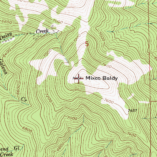 Topographic Map of Mixes Baldy, MT
