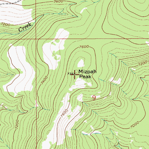 Topographic Map of Mizpah Peak, MT
