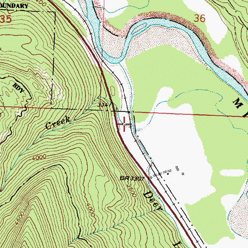 Topographic Map of Moccasin Creek, MT