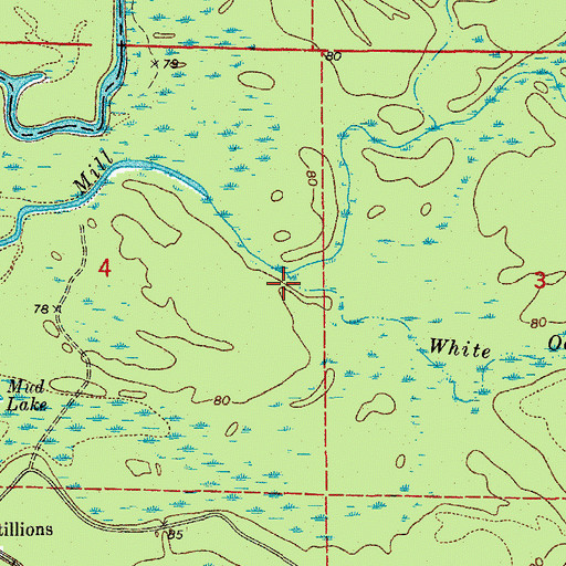 Topographic Map of White Oak Creek, AR
