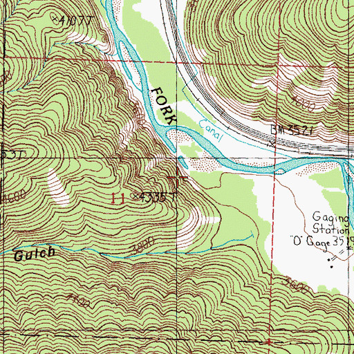 Topographic Map of Moe Gulch, MT