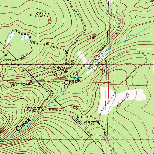 Topographic Map of Mohave Creek, MT