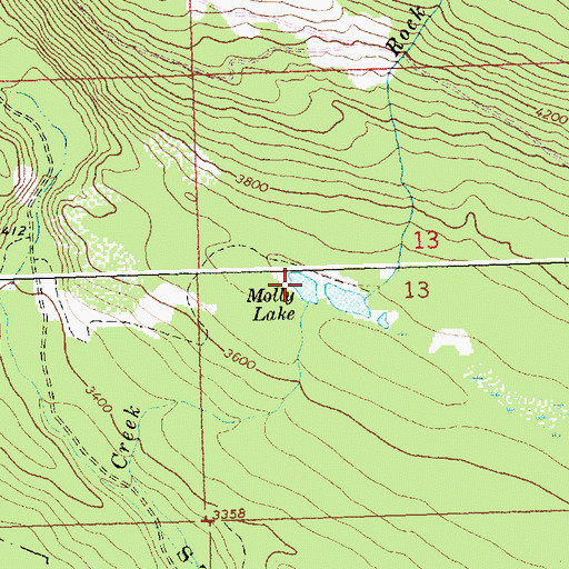 Topographic Map of Molly Lake, MT