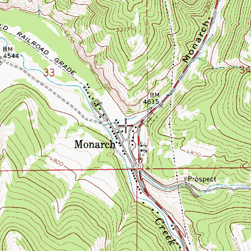 Topographic Map of Monarch Canyon, MT