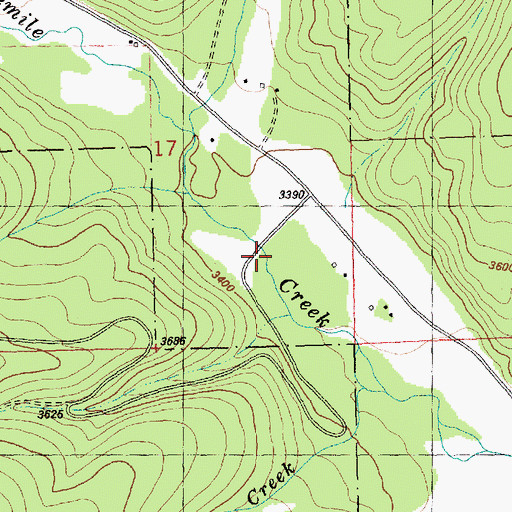 Topographic Map of Moncure Creek, MT
