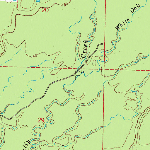Topographic Map of White Oak Creek, AR
