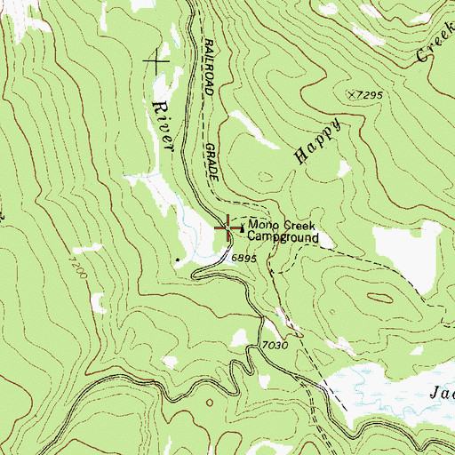 Topographic Map of Mono Creek Campground, MT
