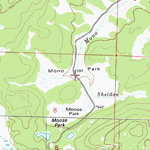 Topographic Map of Mono Park, MT