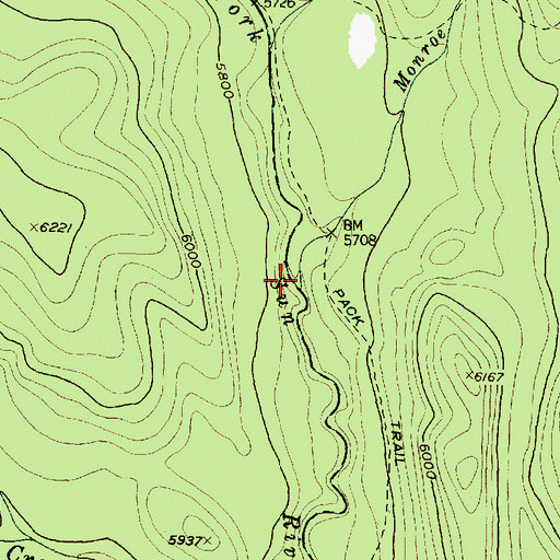 Topographic Map of Monroe Creek, MT