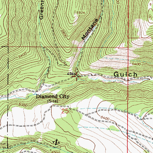 Topographic Map of Montana Gulch, MT