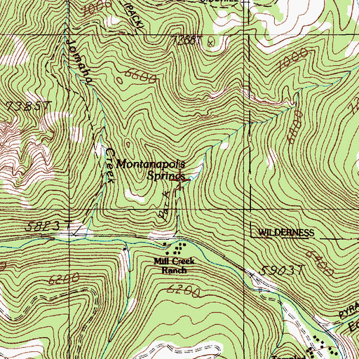 Topographic Map of Montanapolis Springs, MT