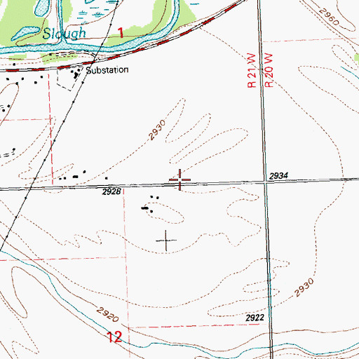 Topographic Map of Montford School (historical), MT