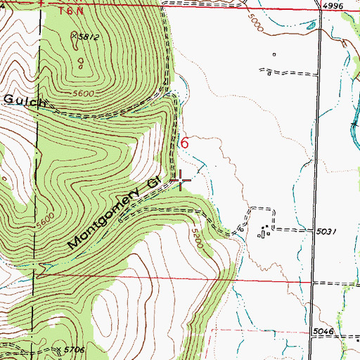 Topographic Map of Montgomery Gulch, MT