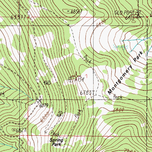 Topographic Map of Montgomery Park, MT