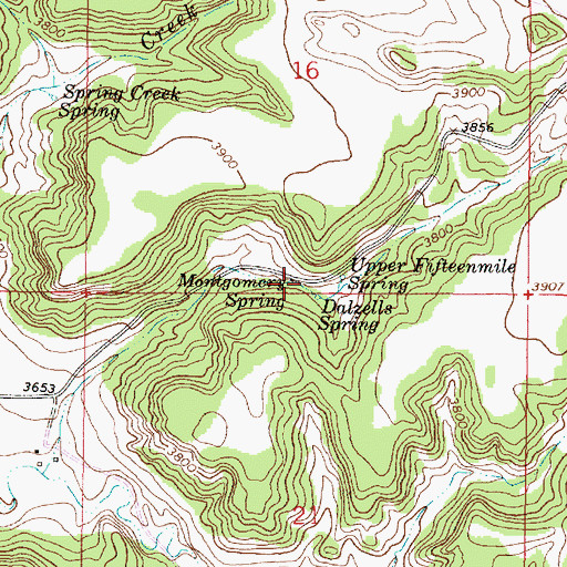 Topographic Map of Montgomery Spring, MT