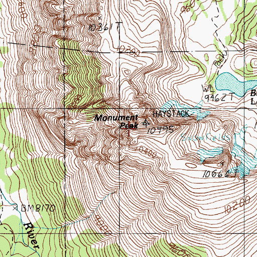 Topographic Map of Monument Peak, MT