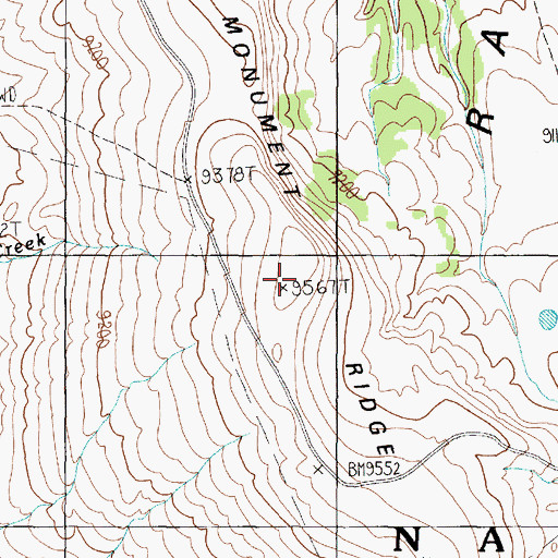 Topographic Map of Monument Ridge, MT