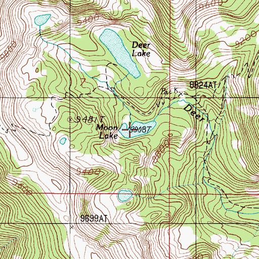 Topographic Map of Moon Lake, MT
