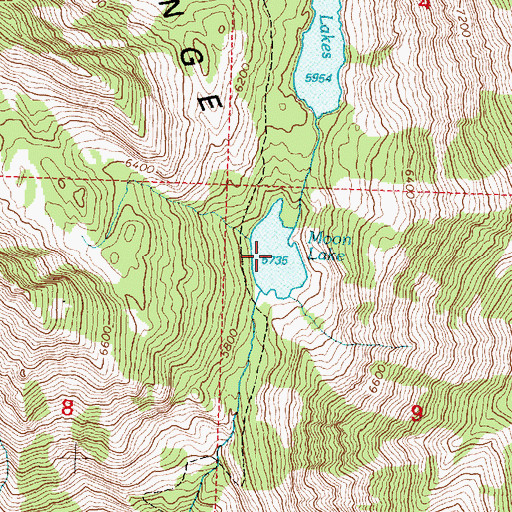 Topographic Map of Moon Lake, MT