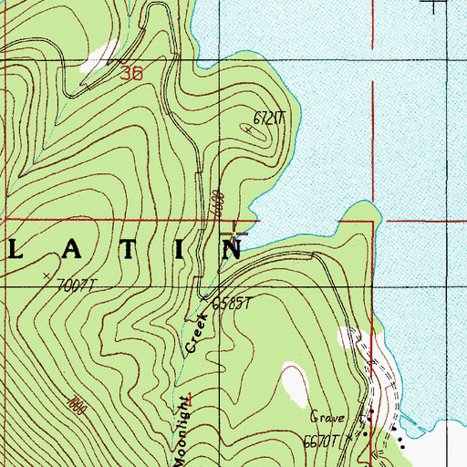 Topographic Map of Moonlight Creek, MT