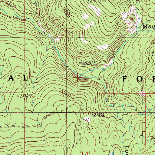 Topographic Map of Moonlight Creek, MT