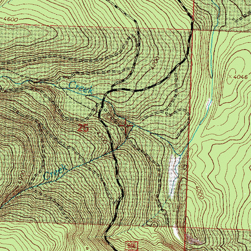 Topographic Map of Moore Creek, MT