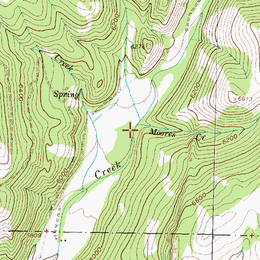 Topographic Map of Moores Creek, MT