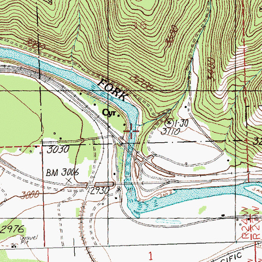 Topographic Map of Moose Creek, MT