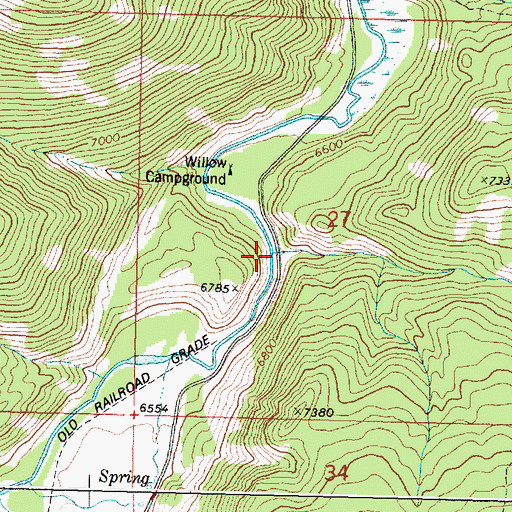 Topographic Map of Moose Creek, MT