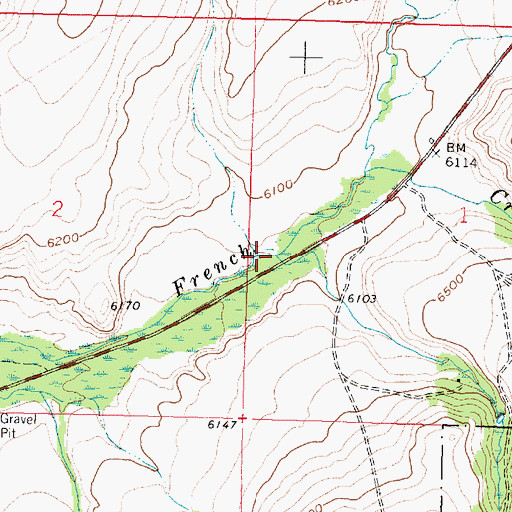 Topographic Map of Moose Creek, MT
