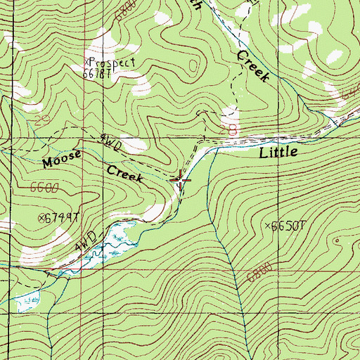 Topographic Map of Moose Creek, MT