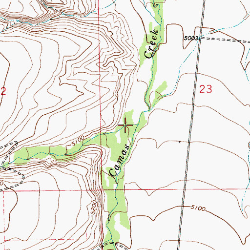 Topographic Map of Moose Creek, MT
