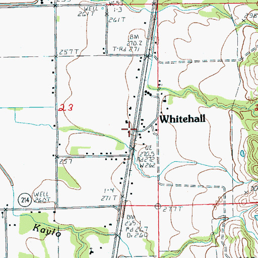 Topographic Map of Whitehall, AR