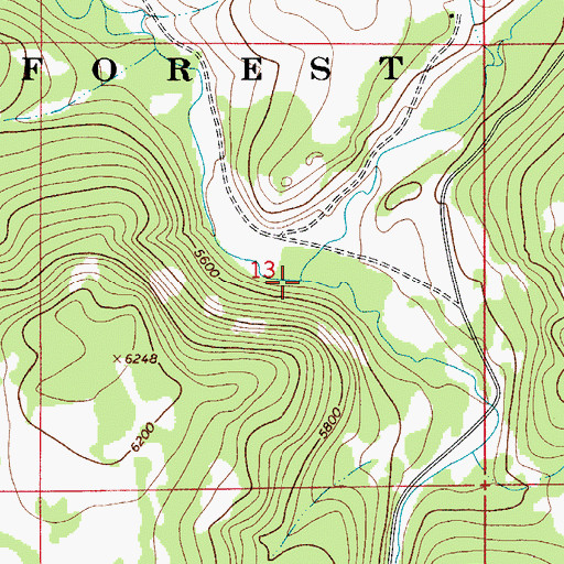 Topographic Map of Moose Creek, MT