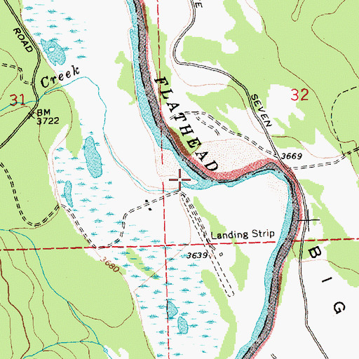 Topographic Map of Moose Creek, MT