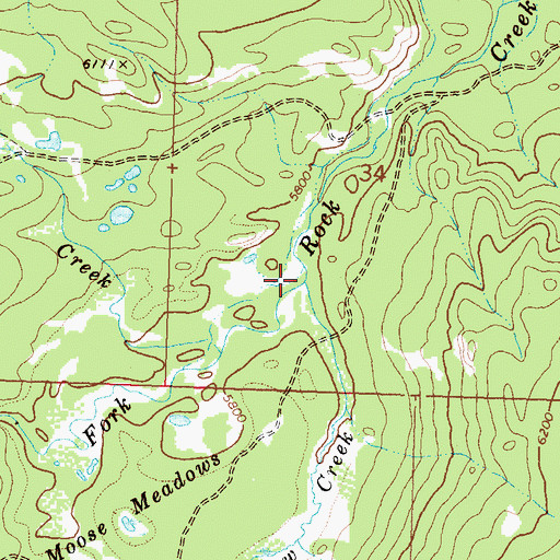 Topographic Map of Moose Meadow Creek, MT