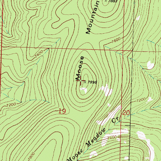 Topographic Map of Moose Mountain, MT