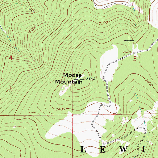 Topographic Map of Moose Mountain, MT