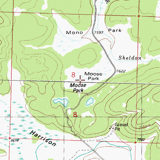 Topographic Map of Moose Park, MT