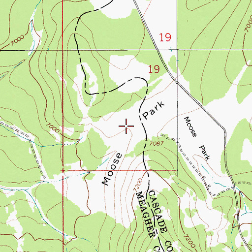 Topographic Map of Moose Park, MT