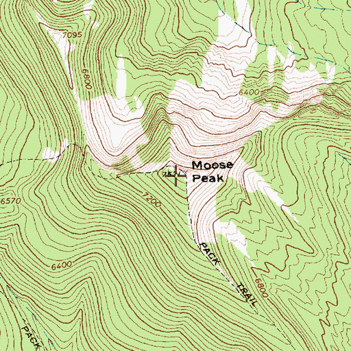 Topographic Map of Moose Peak, MT