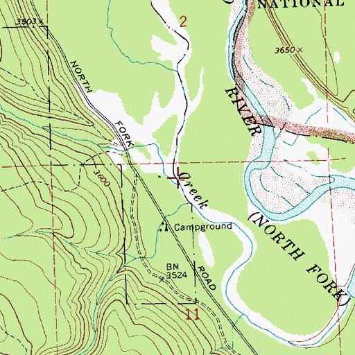 Topographic Map of Moran Creek, MT