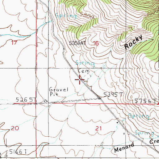 Topographic Map of Morgan Cemetery, MT