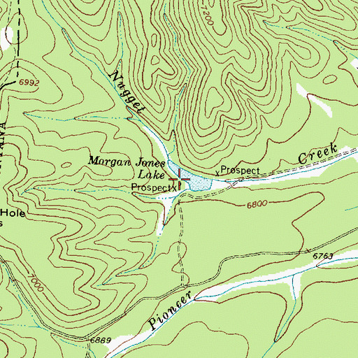 Topographic Map of Morgan Jones Lake, MT