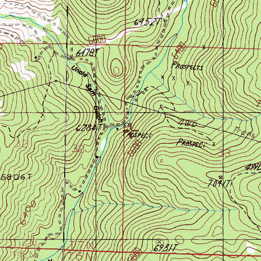 Topographic Map of Morning Glory Mine, MT