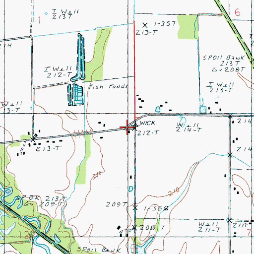 Topographic Map of Wick Mill, AR