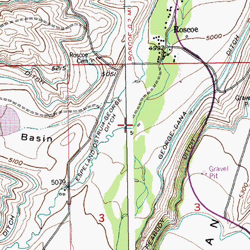Topographic Map of Morris Creek, MT
